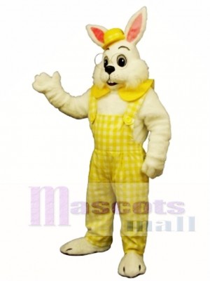 Easter Eggbert Bunny Rabbit with Yellow Cloths Mascot Costume Animal