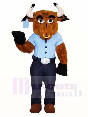 Cute Brown Bull Mascot Costumes Farm Animal
