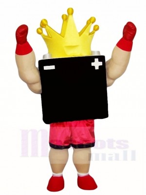 Black Battery King Mascot Costumes