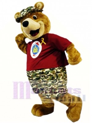 Camouflage Pants Bear Mascot Costumes Animal