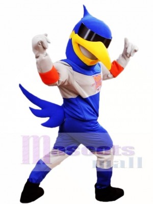 Blue Bird with Sunglasses Mascot Costumes