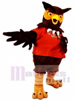 Red Shirt Brown Owl Mascot Costumes Animal