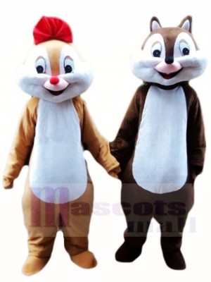 Chip and Dale Chipmunk Squirrel Mascot Costumes Animal