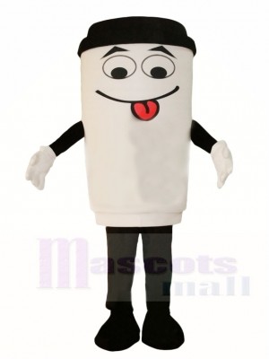 White Coffee Cup Bottle Mascot Costumes Drink