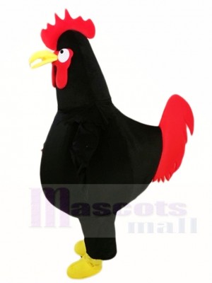 Black Chicken Cock Rooster Mascot Costumes Poultry Animal 