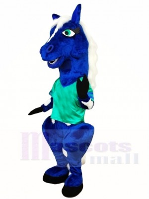 Cute Blue Horse Mascot Costumes Animal 