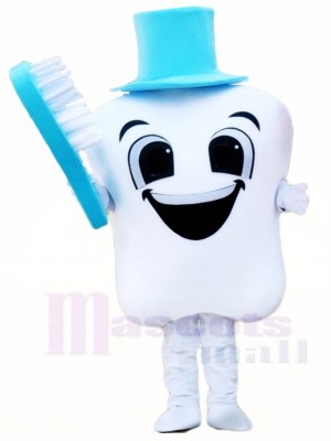 Blue Hat Tooth with Toothbrush for Dentist Clinic Mascot Costumes 