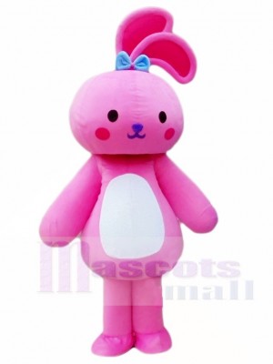 Pink Rabbit Bunny Mascot Costumes Animal 