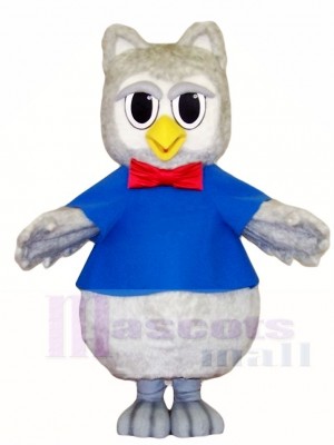 Gray Owl with Red Tie Mascot Costumes Animal