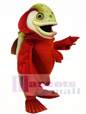 Cute Red Arctic Char Mascot Costumes Fish Animal