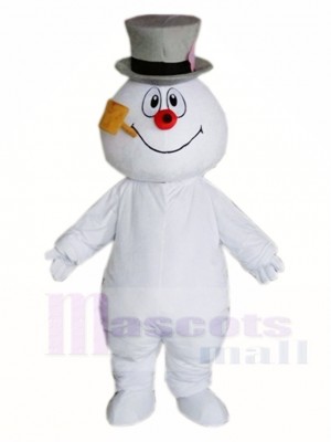 Cute Frosty Snowman with Hat Mascot Costumes Christmas Xmas