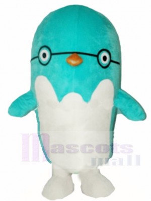 Blue Bird Penguin with Glasses Mascot Costumes Animal