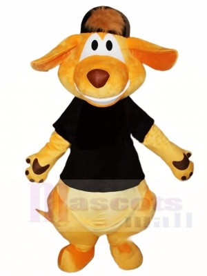 Black Shirt and Hat Kangaroo Mascot Costumes Animal 