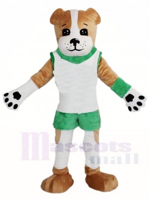 Brown Dog in White Vest Mascot Costumes Animal