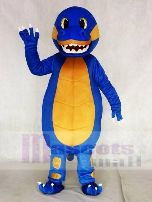 Blue Dinosaur with Yellow Belly Mascot Costumes Animal 