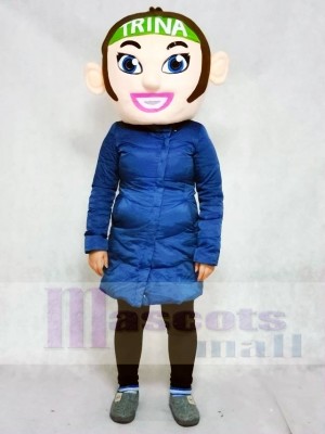 ONLY HEAD of the Brown Hair Cheerleader Girl Mascot Costumes People 
