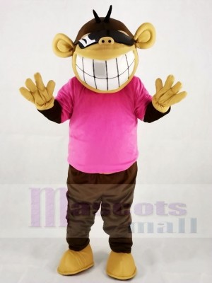Funny Monkey in Pink T-shirt Mascot Costumes Animal 