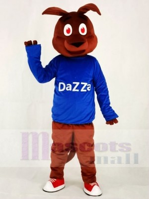 Kangaroo in Blue Shirt Mascot Costumes Animal 