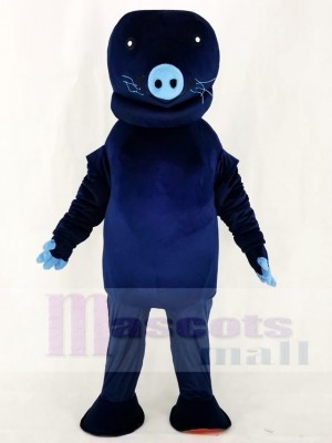 Cute Zoo Navy Blue Manatee Mascot Costumes Animal 