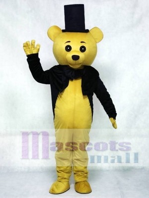 Ritual Bear Adult Mascot Costume Brown Teddy Bear Gentleman Suit