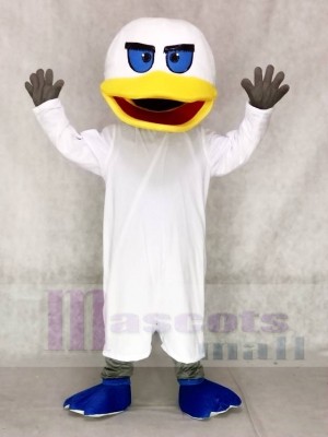 White Duck with Blue Flippers Mascot Costumes Animal