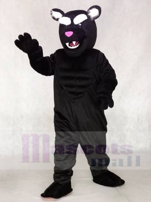 Black Muscle Panther Mascot Costume Animal