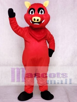 Red Razorback Feral Pig Hog Wild Boar Mascot Costume Animal 