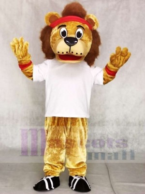 Lenny The Lion in White Vest Mascot Costumes Animal