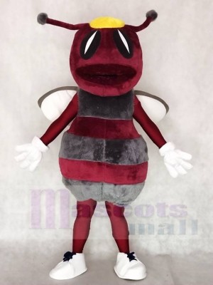 Maroon with Gray Hornets Bee Mascot Costumes Animal