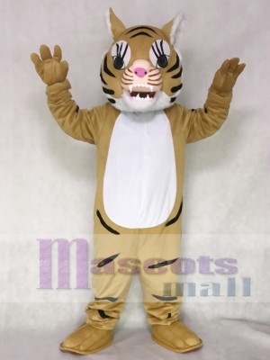 Brown Big Cat Tiger Mascot Costume