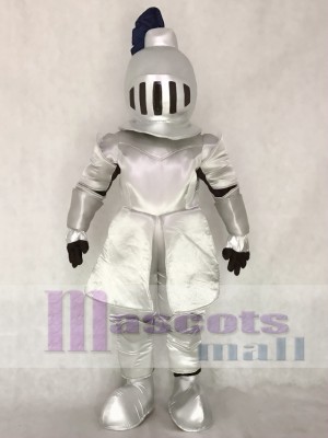 Silver Knight in Shining Armour Mascot Costume People  