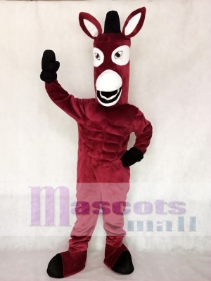 Maroon Mule Mascot Character Costume Fancy Dress Outfit