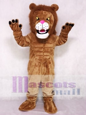 Brown Power Cat Lion Mascot Costume Animal
