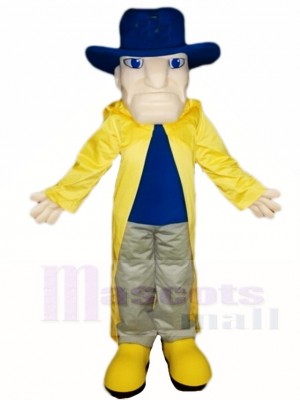 Cavalier in Yellow Dust Coat Mascot Costumes People