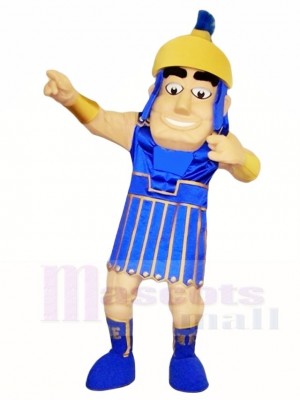 Blue Spartan Warrior Mascot Costumes People 