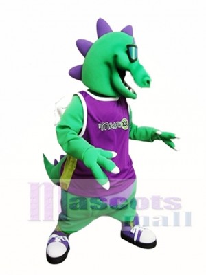 Green Dragon with Sunglasses Mascot Costume Dragon with Vest Mascot Costumes