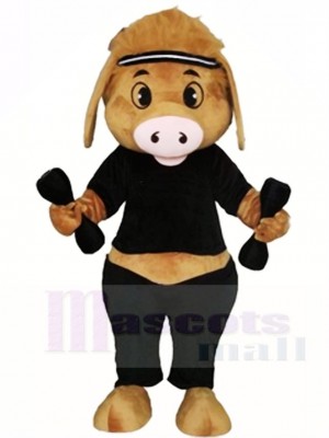 Pig with Dumbbell Mascot Costumes Animal 