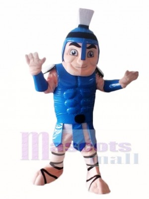 Blue Titan Spartan Trojan Knight Mascot Costume People