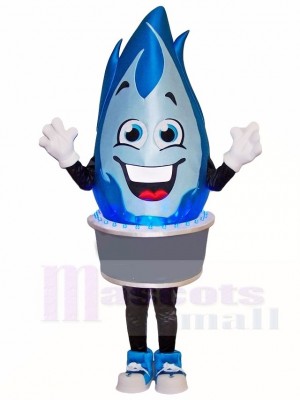 Blue Gas Flame Mascot Costumes