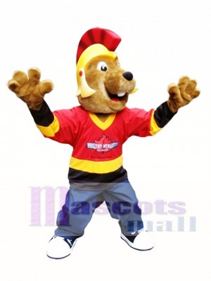 Beaver in Helmet Mascot Costumes Animal 