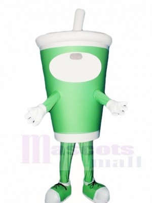 Green Coffee Cup Bottle Mascot Costumes Drink