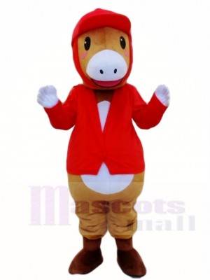 Cute Riding Red Horse Parade Equestrianism Mascot Costumes Animal 