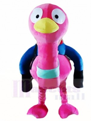 Riding a Pink Ostrich Birds Mascot Costumes Animal 