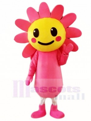 Pink Sun Flower Mascot Costumes Plant 