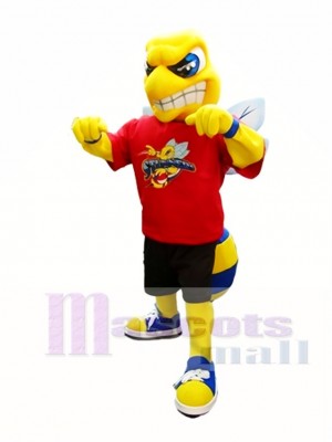 Yellow and Royal Blue Hornet Mascot Costume Insect Mascot Costumes