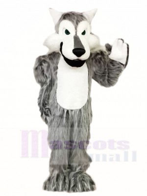 Cute Hairy Grey Gray Wolf Mascot Costumes Animal