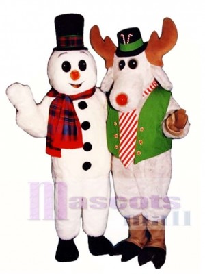 Cute Peppermint Mousse with Lite-up Nose & Hat Mascot Costume Christmas Xmas