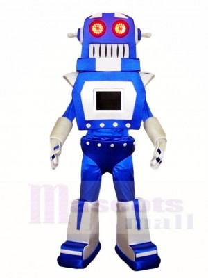 Blue and Silver Robert Mascot Costumes  
