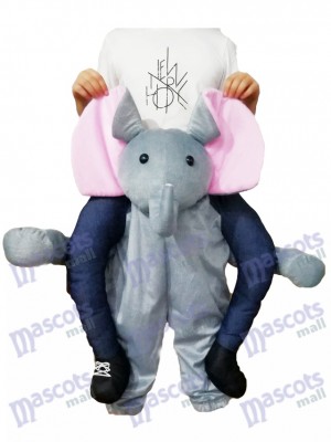 Piggyback Elephant Carry Me Ride Grey Elephant Mascot Costume 