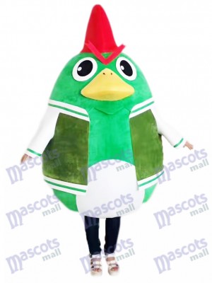 Rooster Cock Chicken in Green Suit Mascot Costume Animal 